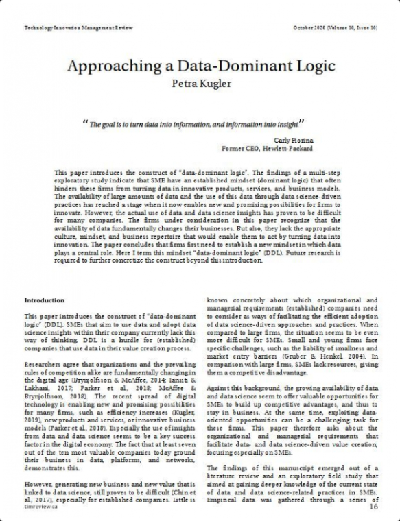 Approaching a Data Dominant Logic (Annäherung an eine daten-dominante Logik)